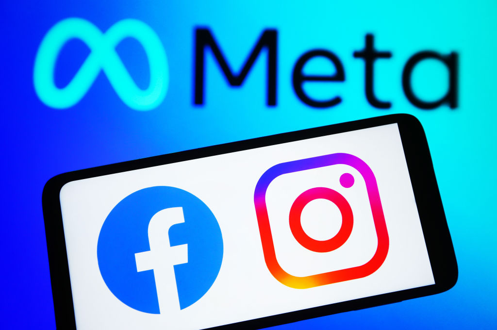 In this photo illustration, Facebook and Instagram logos are