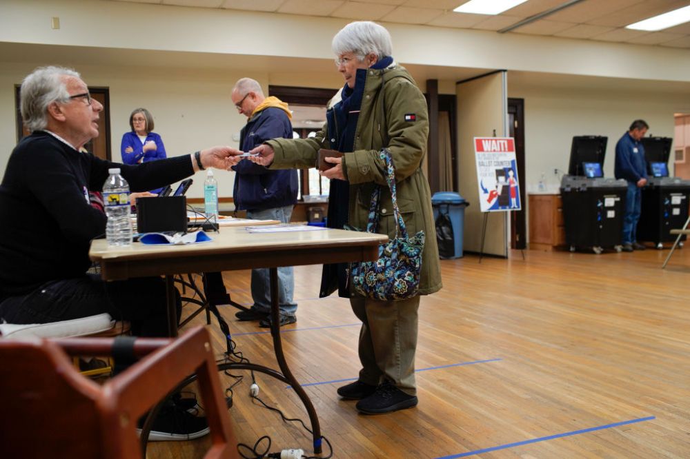 Voters Head The Polls In Ohio For The Primary Election