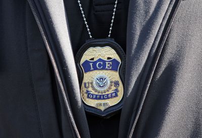 REVERE, MA. – SEPTEMBER 25: ICE agent badge on September 25, 2019 in Revere, Massachusetts.  (Staff Photo By Matt Stone/MediaNews Group/Boston Herald)