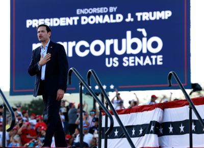 Former President Donald Trump Rallies For Marco Rubio In Florida