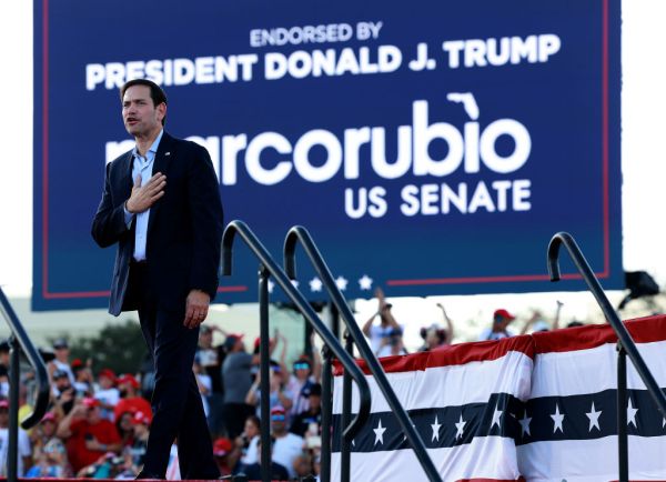Former President Donald Trump Rallies For Marco Rubio In Florida