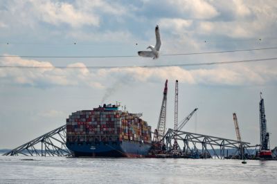Work Continues At The Collapse Site Of The Francis Scott Key Bridge