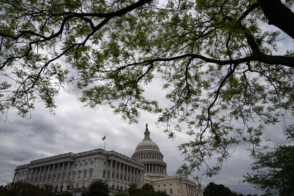 A view of the U.S. Capitol in Washington, D.C., on April 20, 2024, ahead of a House vote on a major aid package for Ukraine, Israel, and Taiwan. (Photo by DREW ANGERER/AFP via Getty Images)