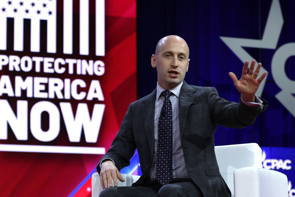 Stephen Miller, a senior adviser to former President Donald Trump, speaks during the annual Conservative Political Action Conference (CPAC) at the Gaylord National Resort & Convention Center in National Harbor, Maryland, on March 4, 2023. (Photo by Alex Wong/Getty Images)