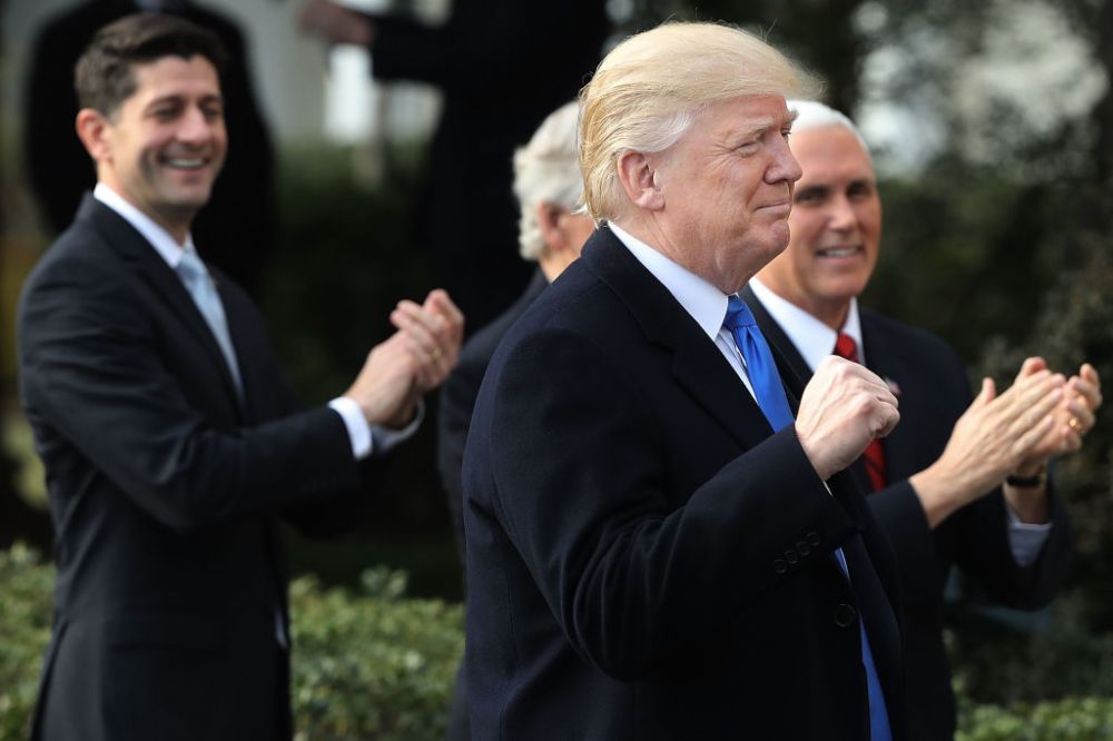 President Trump Speaks On The Passage Of The GOP Tax Plan At The White House