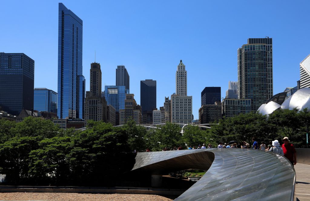 View of BP Bridge in Chicago's Millennium Park on June 23, 2018. (Photo By Raymond Boyd/Getty Images)