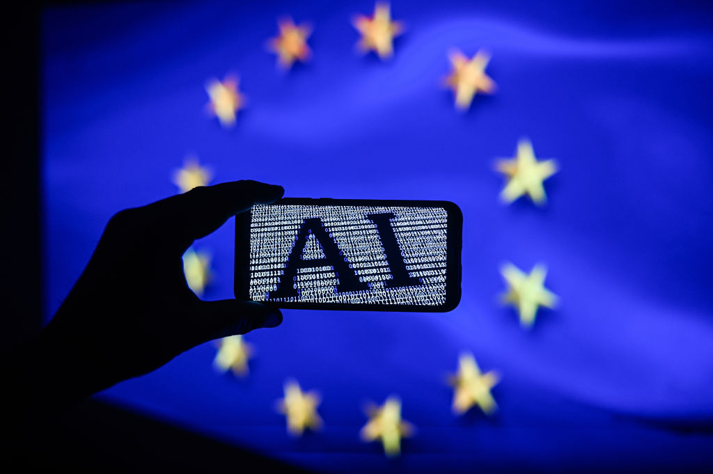 In this photo illustration an Artificial intelligence (AI)