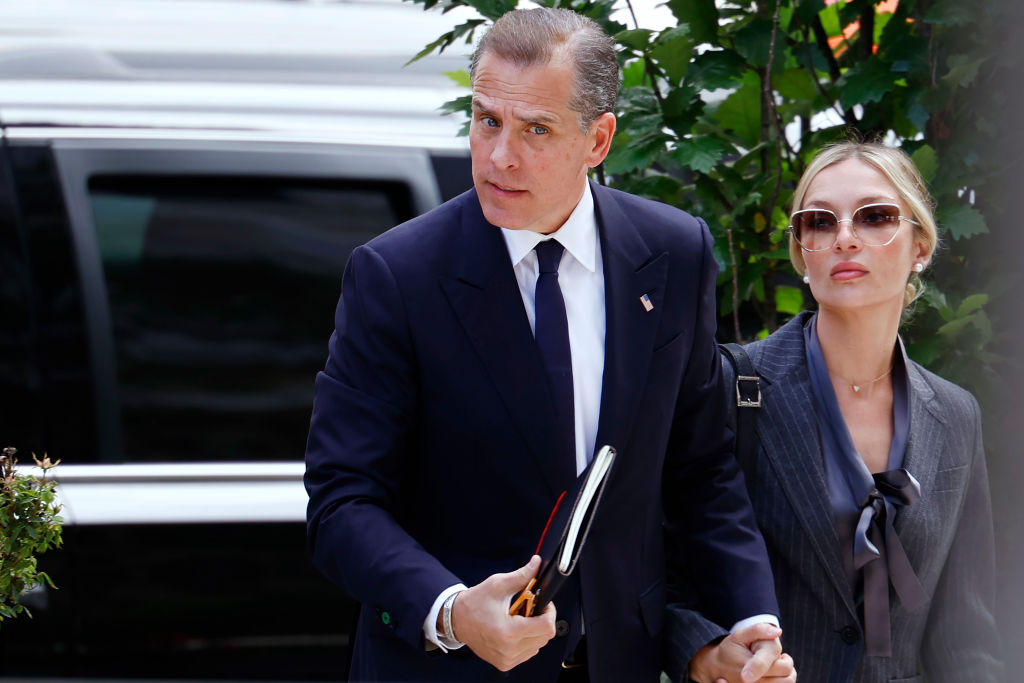 Hunter Biden arrives with his current wife Melissa Cohen Biden to the J. Caleb Boggs Federal Building in Wilmington, Delaware, on June 3, 2024. (Photo by Anna Moneymaker/Getty Images)