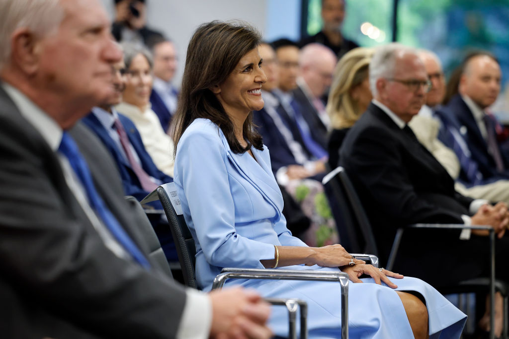 Former U.N. Ambassador Nikki Haley announced that she would vote for former President Donald Trump during an event at the Hudson Institute in Washington, D.C., on May 22, 2024, (Photo by Chip Somodevilla/Getty Images)