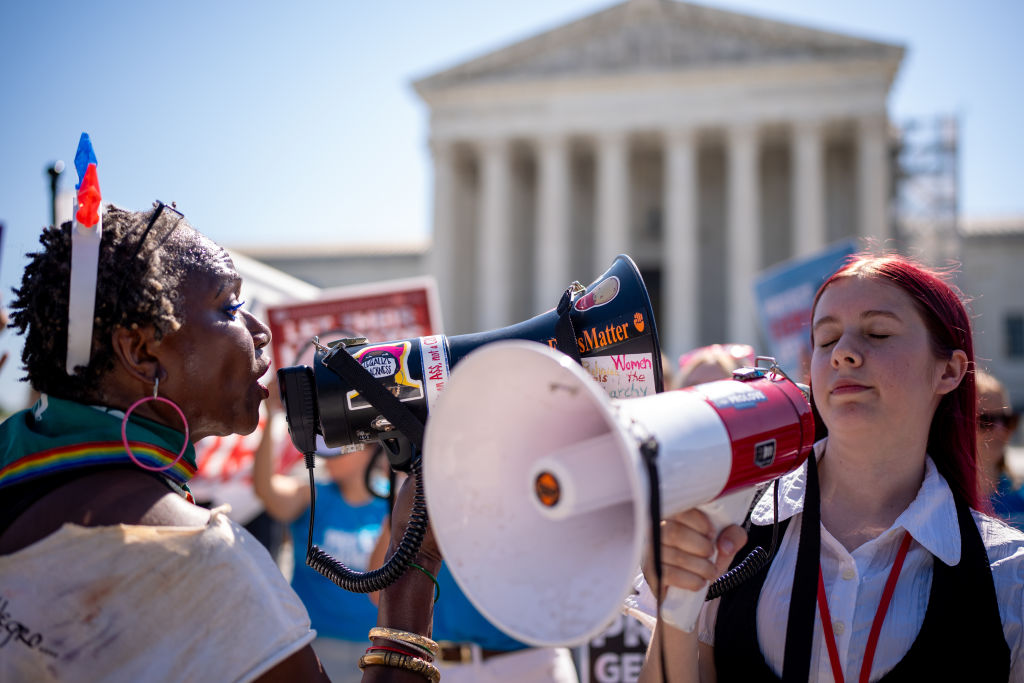 Protesters argue outside the Supreme Court on June 21, 2024 ,in Washington, D.C. (Photo by Andrew Harnik/Getty Images)