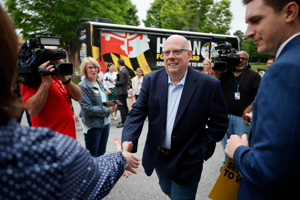 Maryland Senate Candidate Larry Hogan Votes On Primary Election Day