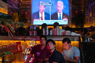 Americans Across The Nation Watch The First Presidential Debate Between Joe Biden And Donald Trump