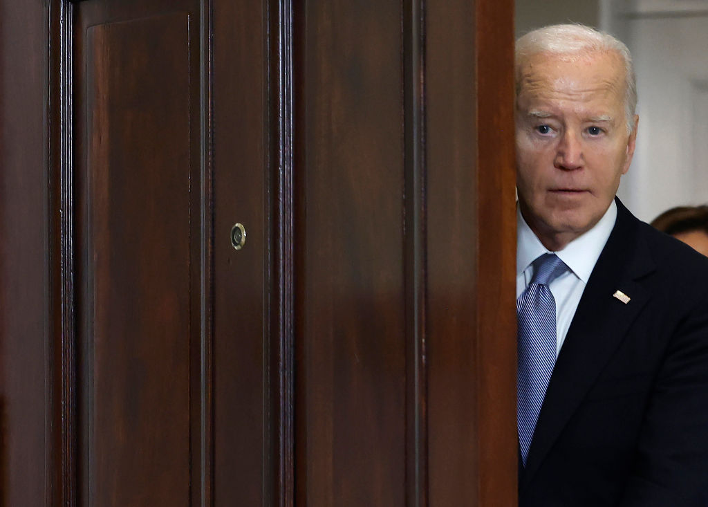 President Joe Biden arrives to deliver remarks on the assassination attempt on former President Donald Trump, at the White House on July 14, 2024. in Washington, D.C. (Photo by Kevin Dietsch/Getty Images)