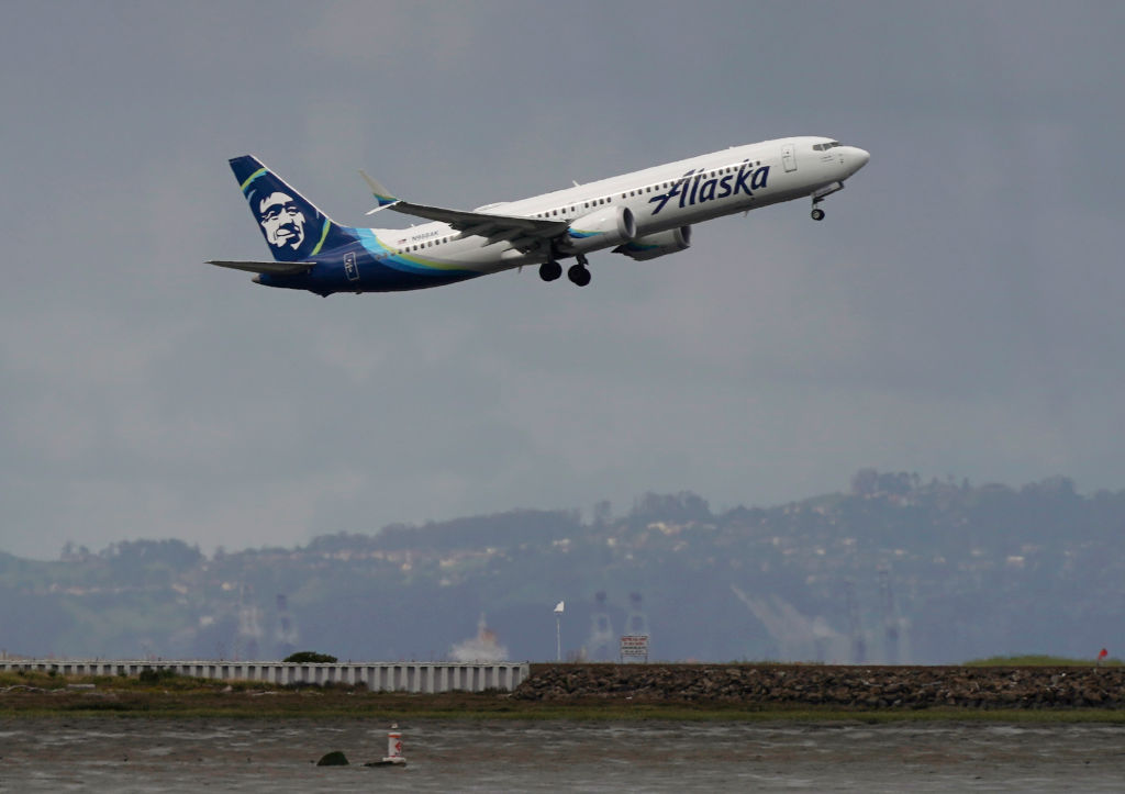 A Boeing 737 MAX 9 takes off from San Francisco International Airport on April 4, 2024. (Via Getty Images.)