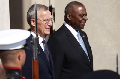 Defense Secretary Lloyd Austin Hosts Honor Cordon For NATO Secretary General Jens Stoltenberg At The Pentagon