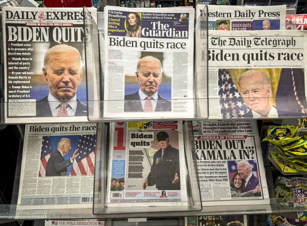 UK Press Reacts To The News President Biden Has Withdrawn From Race