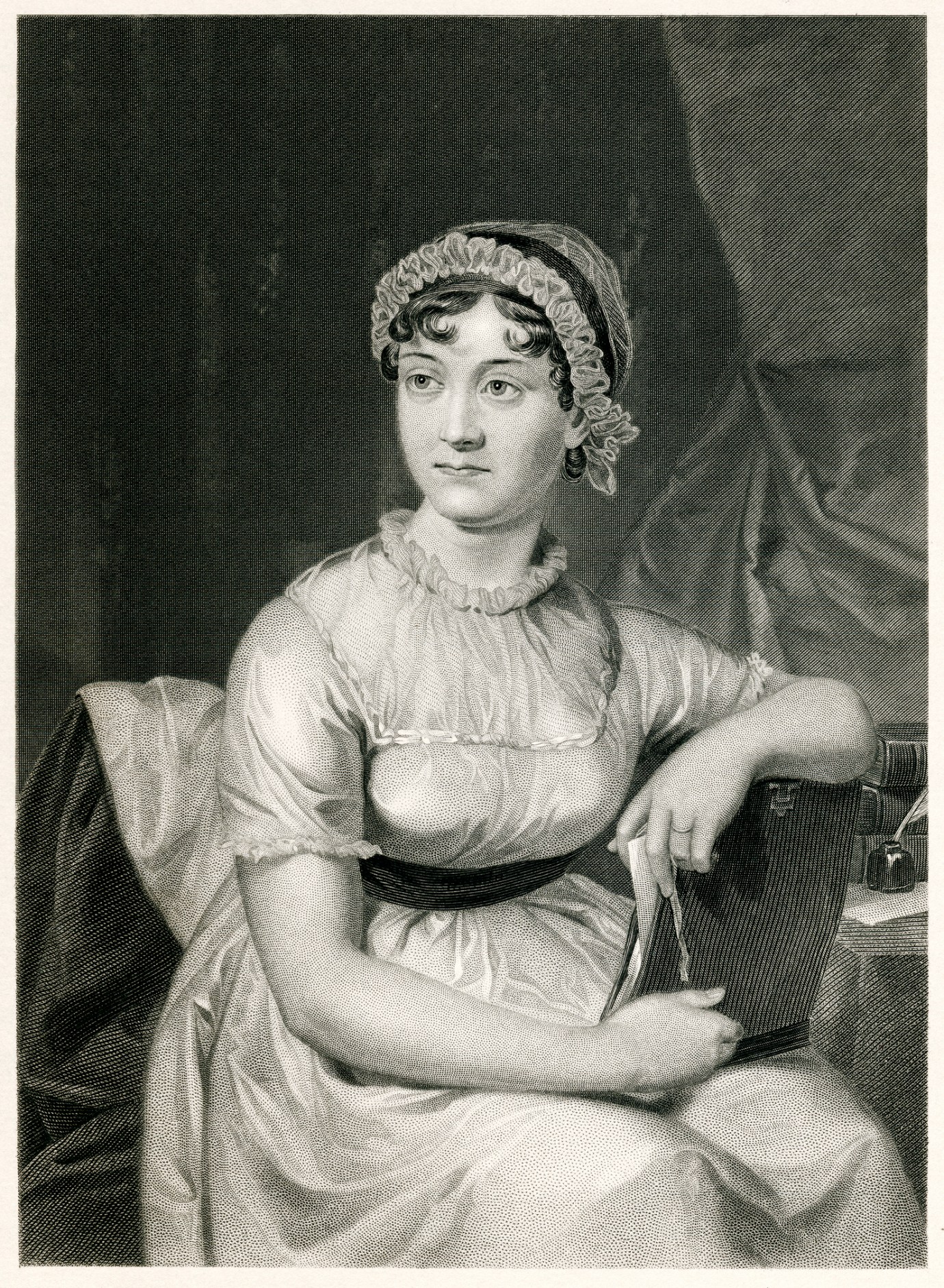 Engraving from 1873 featuring the English writer, Jane Austen. (Photo via Getty Images)