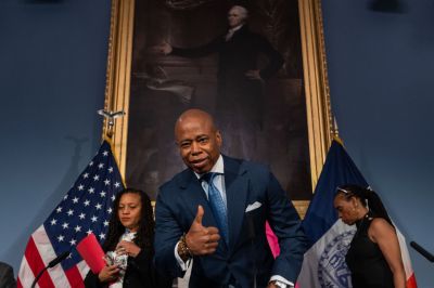NYC Mayor Eric Adams Holds Media Availability At City Hall