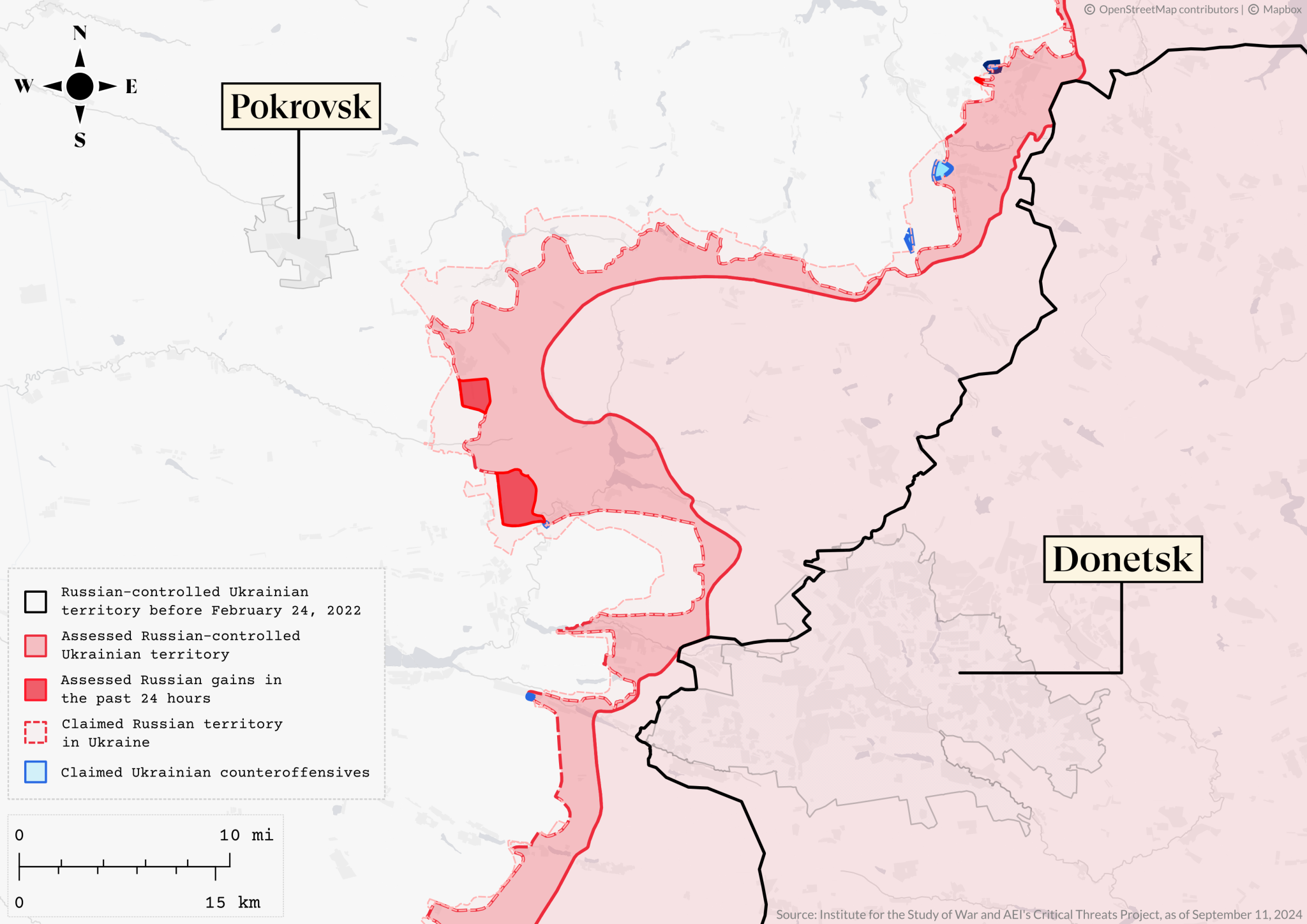 Data via the Institute for the Study of War and the American Enterprise Institute's Critical Threats Project | Map via Joe Schueller.