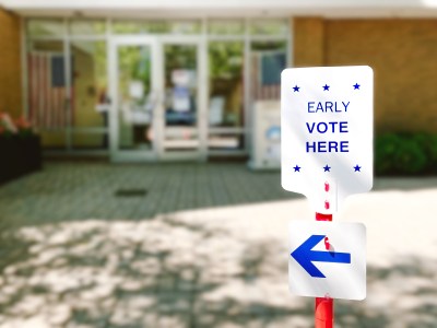 Early Voting Sign Outside of Polling Place