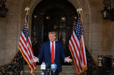Donald Trump Delivers Remarks At His Mar-A-Lago Estate