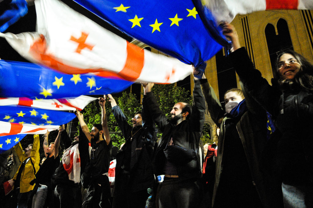 Police Crack Down On Georgians Protesting “Kremlin-Influenced” Parliamentary Bill