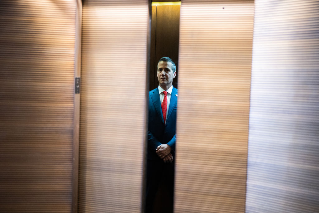 Bernie Moreno, Republican Senate candidate from Ohio, is seen after speaking with reporters outside the office of his opponent Sen. Sherrod Brown in the Hart Building on Thursday, July 11, 2024. (Tom Williams/CQ-Roll Call/Getty Images)