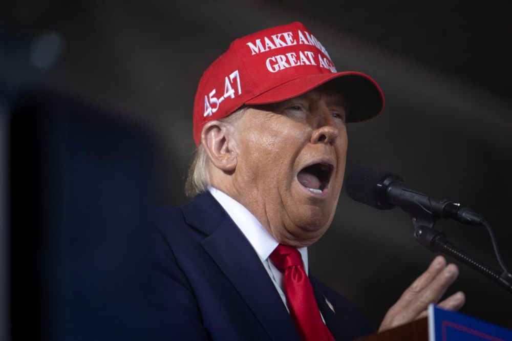 Republican Presidential Candidate Former President Trump Holds Rally In Juneau, Wisconsin