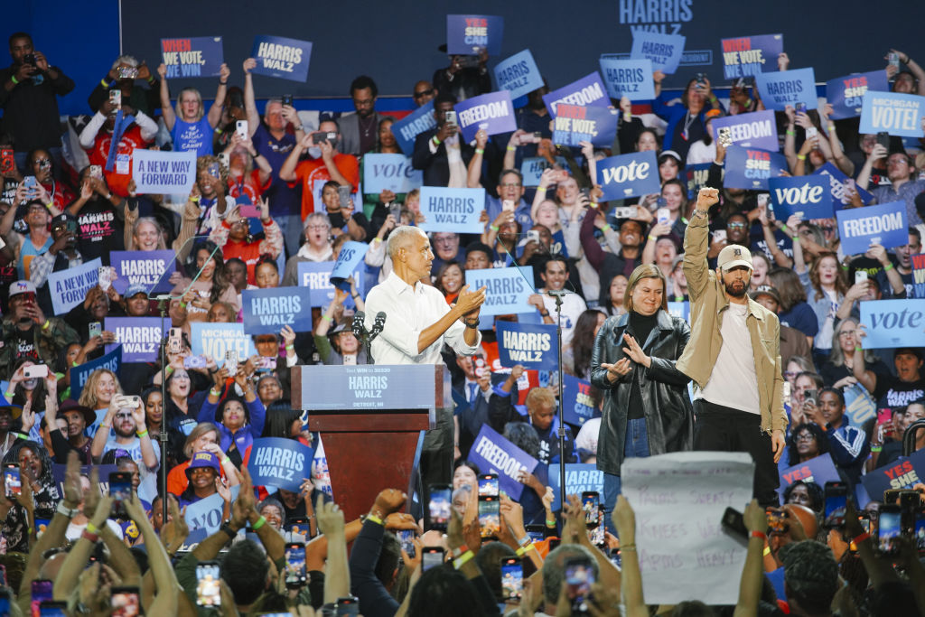 Former US President Barack Obama holds rally in Detroit for Kamala Harris’s presidential campaign