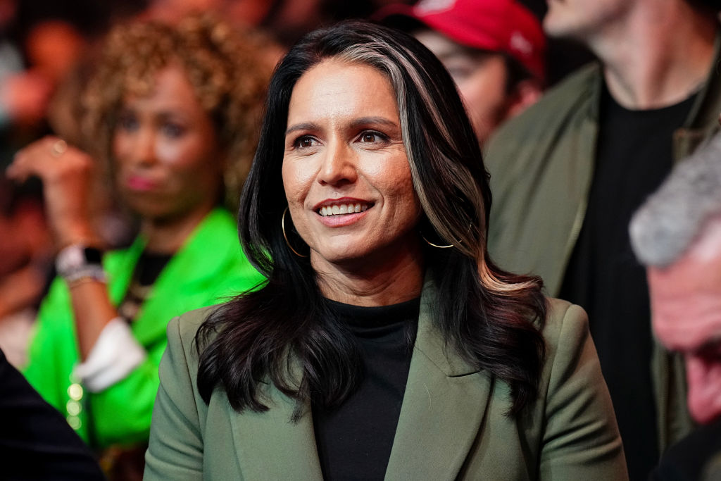 Tulsi Gabbard, President-elect Donald Trump's nominee for Director of National Intelligence, is seen during the UFC 309 event at Madison Square Garden on November 16, 2024, in New York City. (Photo by Chris Unger/Zuffa LLC)