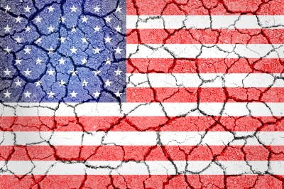 The USA flag painted