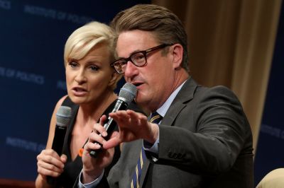 MSNBC TV Hosts Joe Scarborough And Mika Brzezinski Interviewed By Philanthropist And Financier David Rubenstein In DC