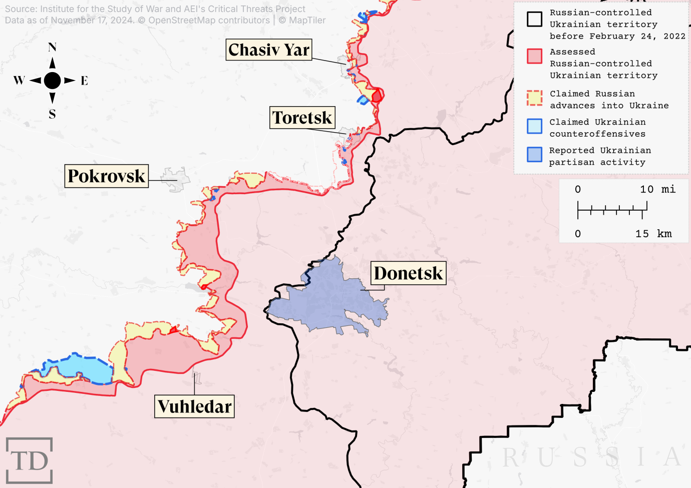 Map by Joe Schueller. Data via the Institute for the Study of War and the Critical Threats Project.