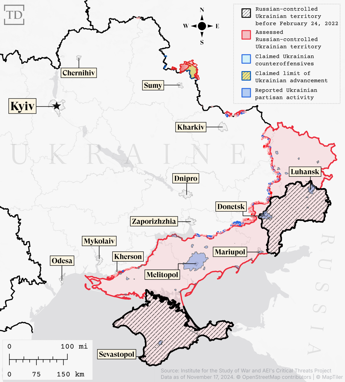 Map by Joe Schueller. Data via the Institute for the Study of War and the Critical Threats Project.