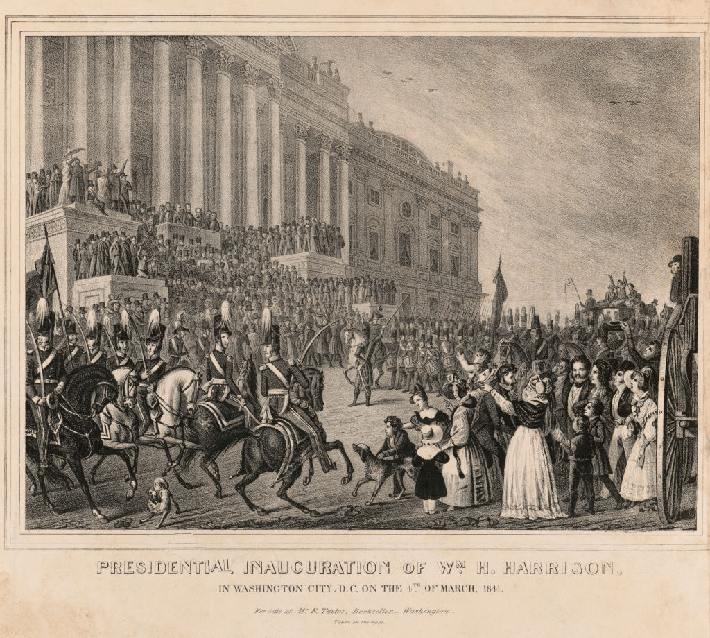 Presidential Inauguration of William Henry Harrison, in Washington City, DC, on the 4th of March 1841, Lithograph, Charles Fenderich, 1841