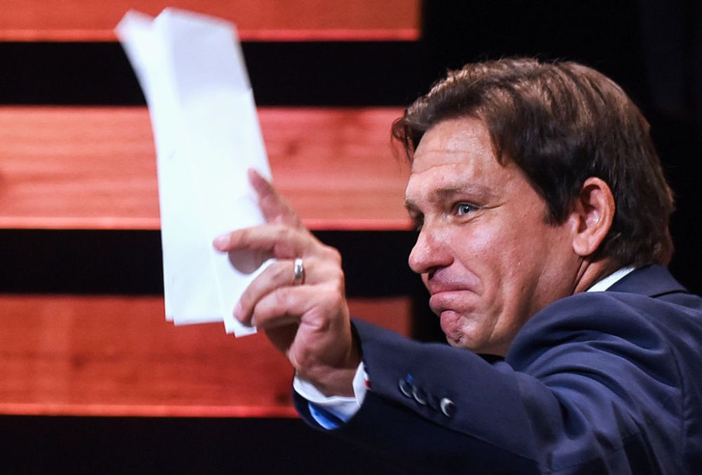 Florida Gov. Ron DeSantis, holds a press conference to speak