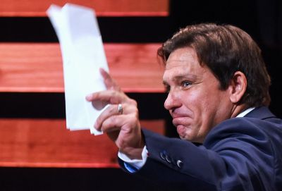 Florida Gov. Ron DeSantis, holds a press conference to speak