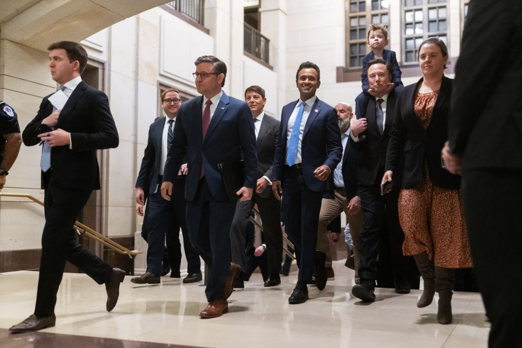 WASHINGTON, DC – DECEMBER 05: From left, House Speaker Mike Joh