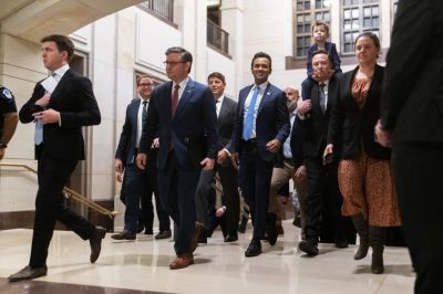 WASHINGTON, DC – DECEMBER 05: From left, House Speaker Mike Joh