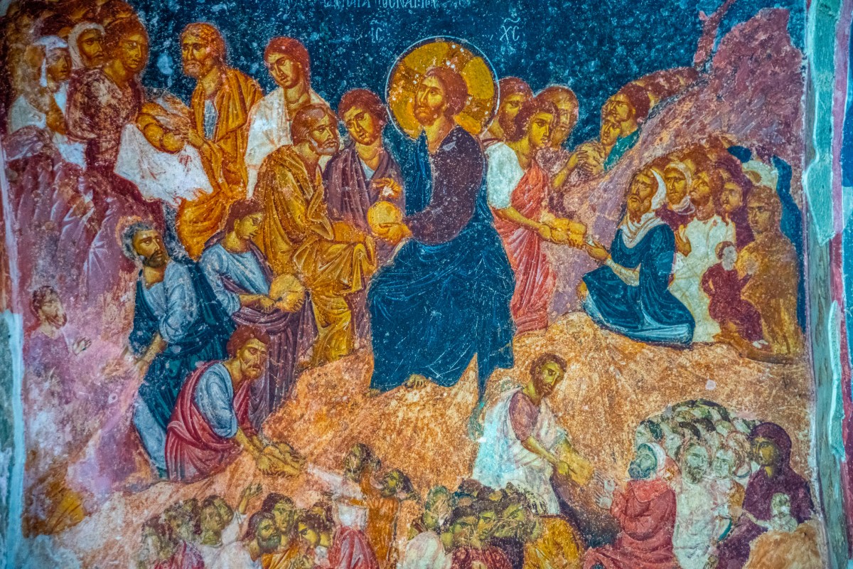 Fresco on the walls of Hagia Sophia in Trabzon, Turkey