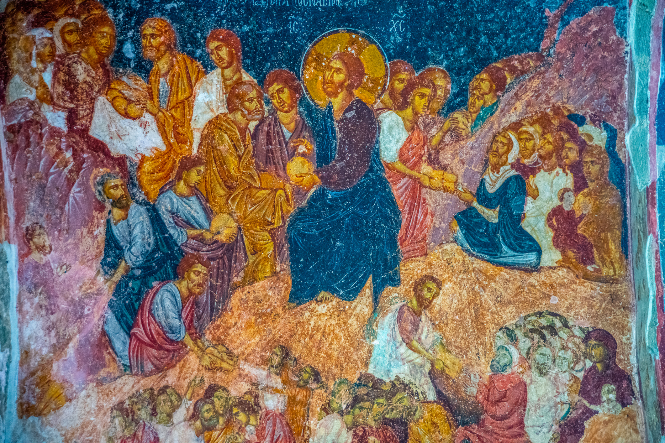 Fresco on the walls of Hagia Sophia in Trabzon, Turkey