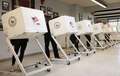 Voters cast votes on Election Day, 2024