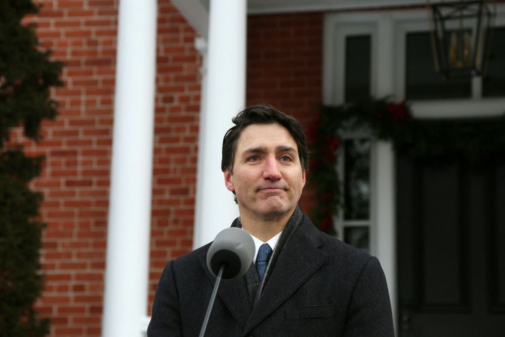 Canadian Prime Minister Justin Trudeau announces his resignation on January 6, 2025. (Photo by DAVE CHAN/AFP via Getty Images)