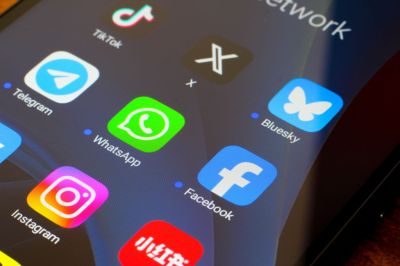 In this photo illustration, the social media apps TikTok, X