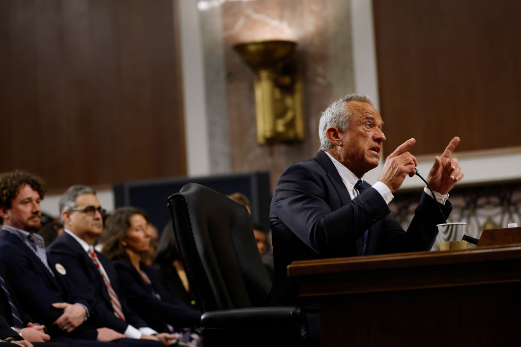 Robert F. Kennedy Jr., President Donald Trump's nominee for health secretary, testifies during his Senate Finance Committee confirmation hearing at the Dirksen Senate Office Building on January 29, 2025. (Photo by Anna Moneymaker/Getty Images)