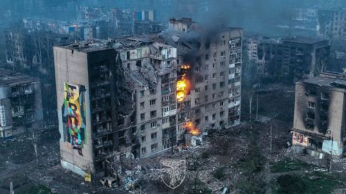 Aerial views of destruction in the frontine city of Bakhmut