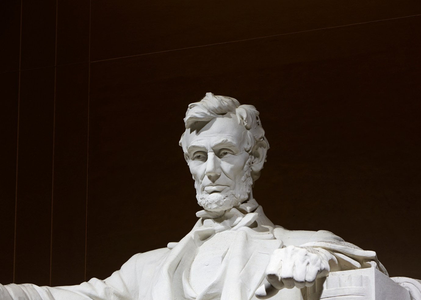 The Lincoln Memorial illuminated at night.