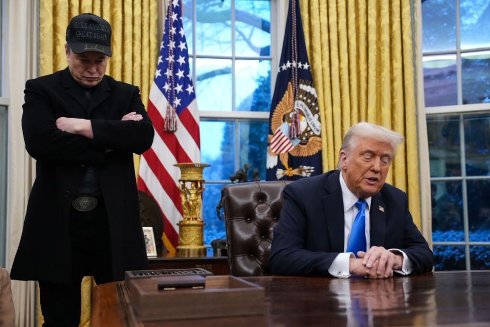 Elon Musk Joins President Trump For Signing Executive Orders In The Oval Office