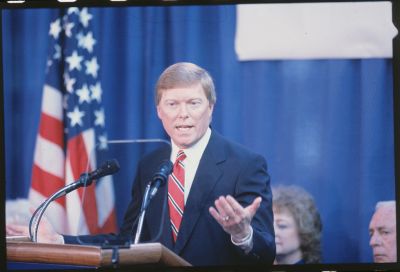 Representative Richard Gephardt Gesturing at Podium