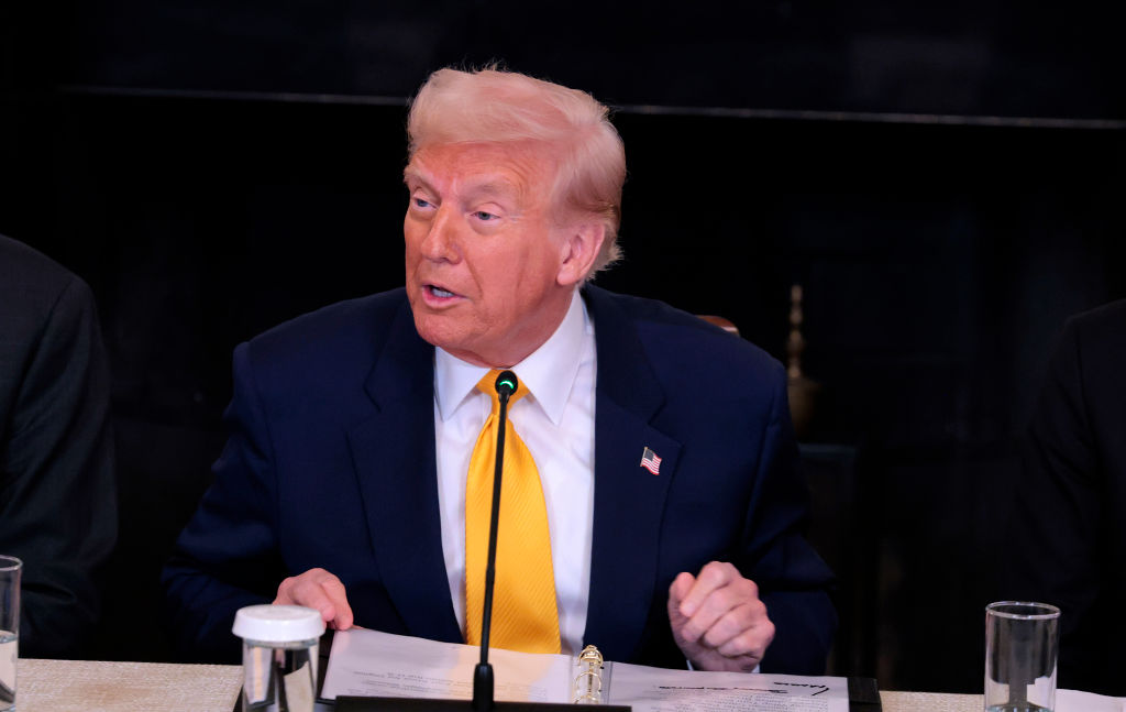 President Donald Trump delivers remarks at the The White House Digital Assets Summit at the White House on March 07, 2025. (Photo by Anna Moneymaker/Getty Images)